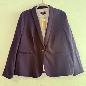J.‎ Crew Parke Navy Wool Blazer Suit Jacket One Button Size 18